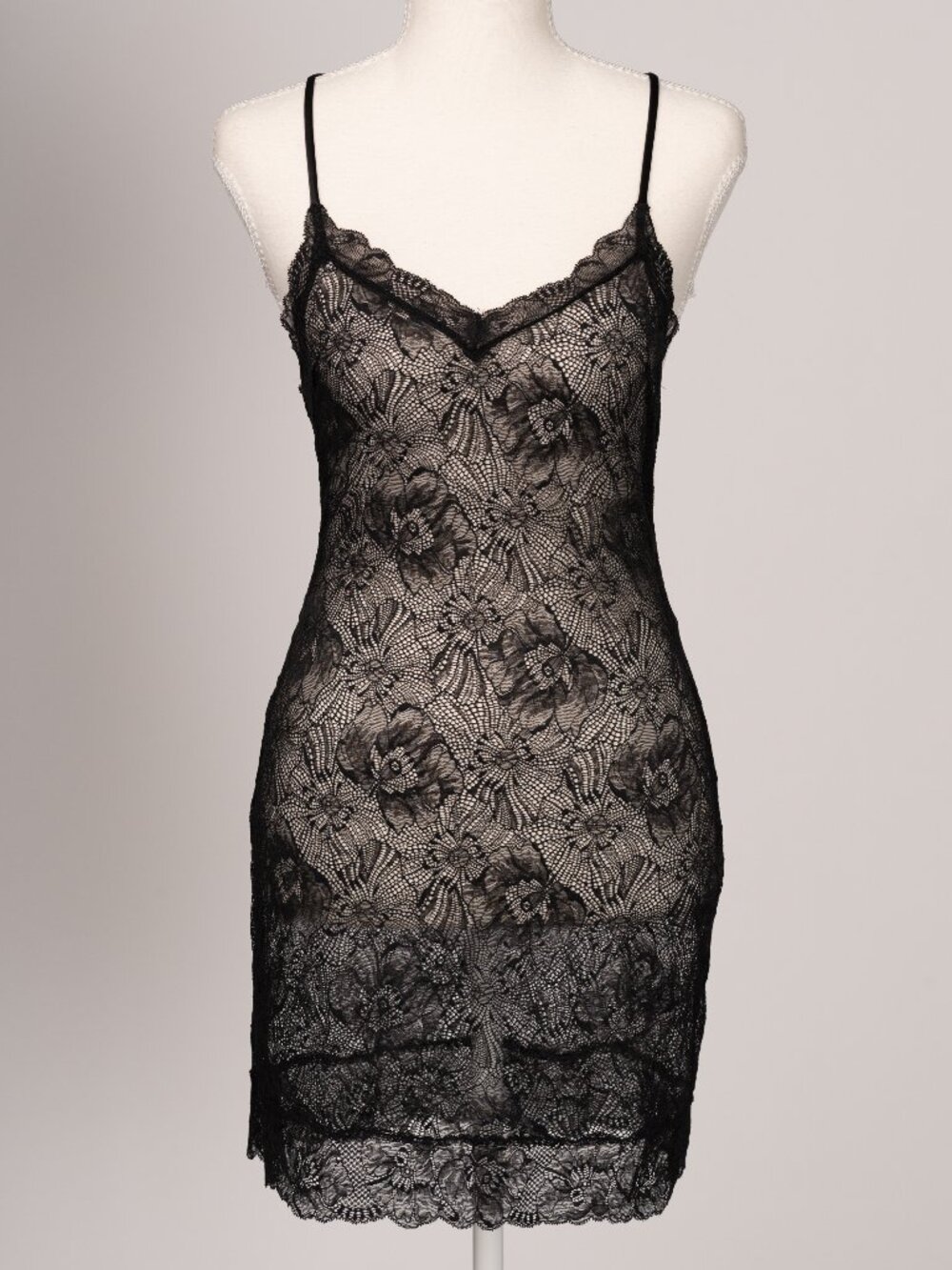Victoria's Secret Black Dream Angels Floral Lace Slip Chemise Small Romantic NWT